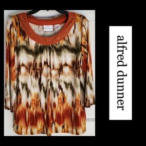 ALFRED DUNNER | Medium 3/4 Sleeves Pattern Top EUC
